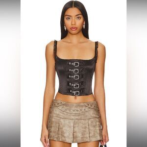 NEW ZEMETA Lock Me Up Corset SMALL BLACK